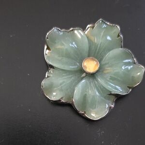 Amy Khan Russell Green Jade Flower Brooch